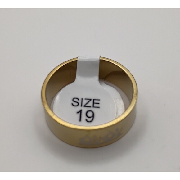 Stainless Steel Alloy Gold Fashion Ring Band U.S Size 9.5 - Picture 3 of 3
